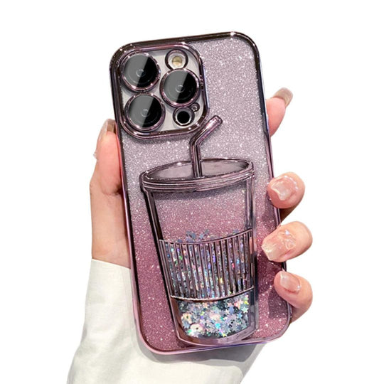 Glitter Star Drink Cup and Straw Back Case