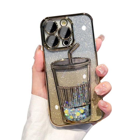 Glitter Star Drink Cup and Straw Back Case