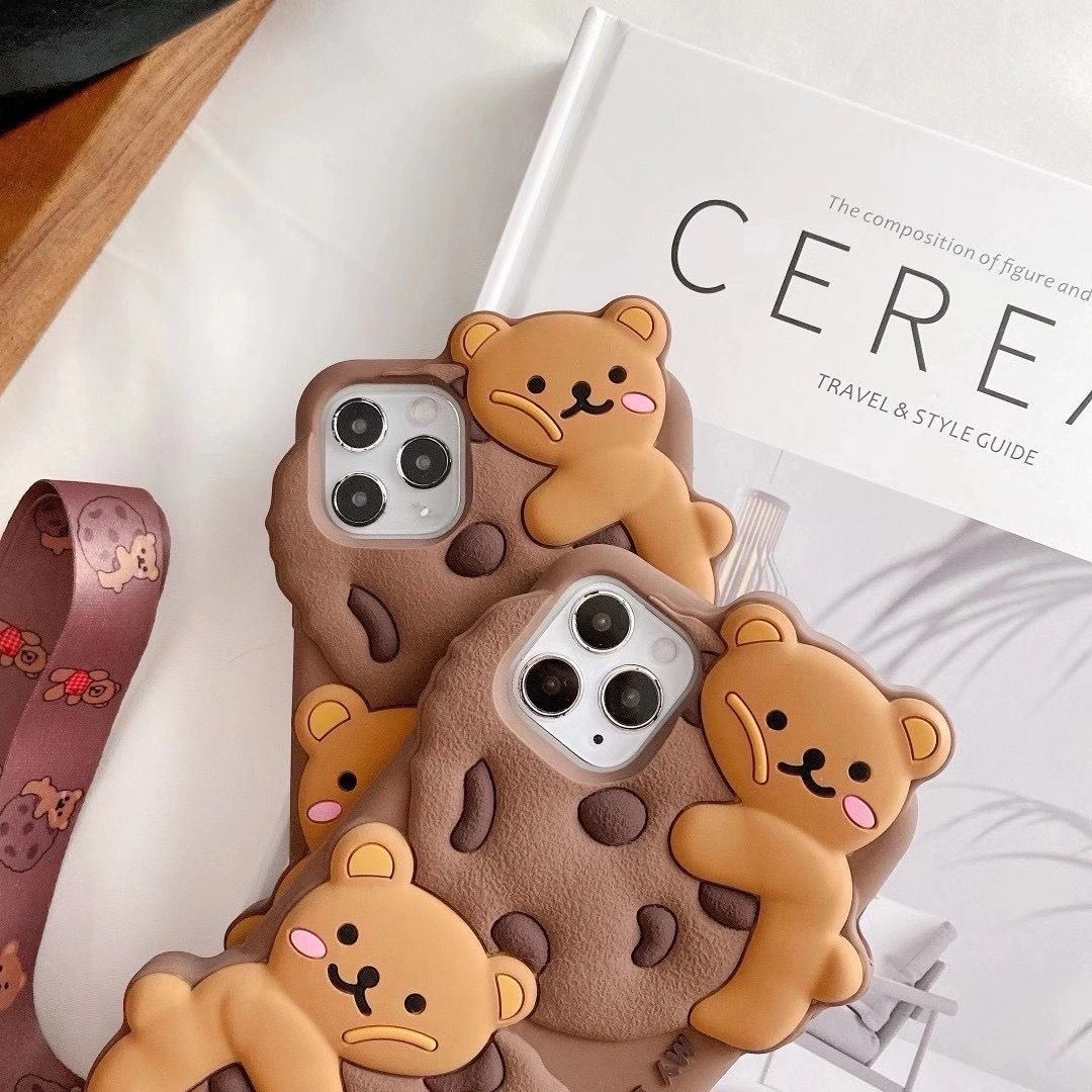 3D Cute Cartoon Chocolate Cookie bear doll