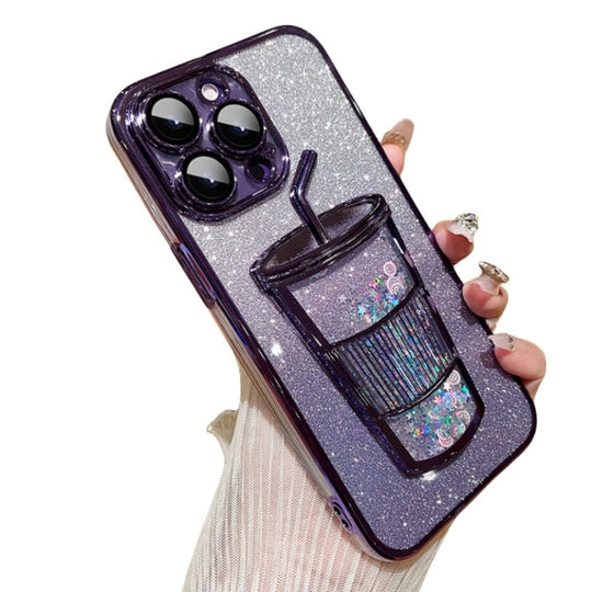 Glitter Star Drink Cup and Straw Back Case