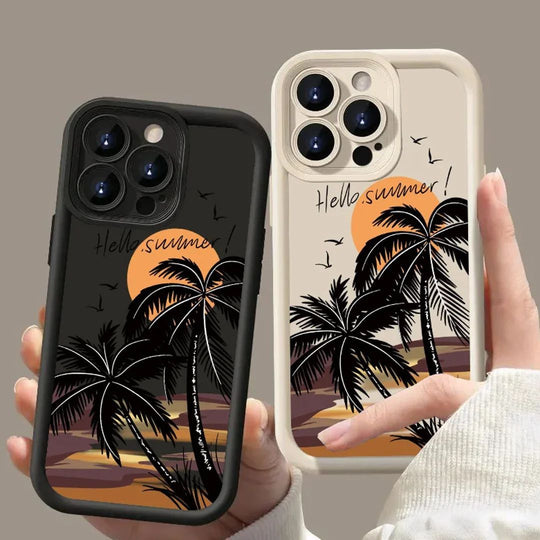 Sunset Paradise Coconut Tree Texture Case