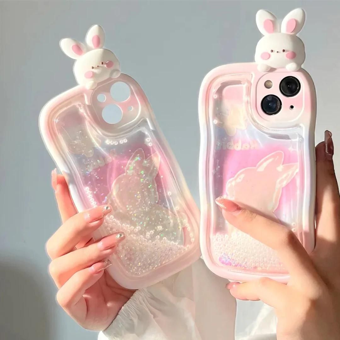 3D Cute Rabbit Glitter Case