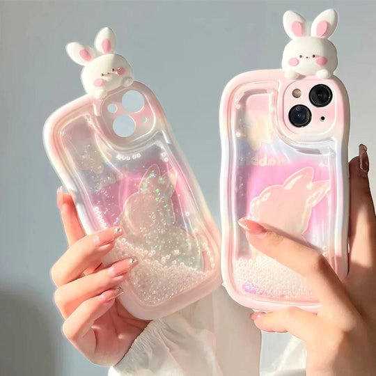 3D Cute Rabbit Glitter Case