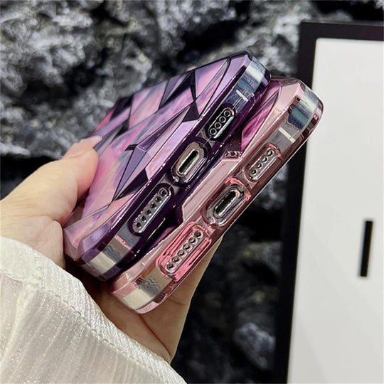 Luxury Colorful Plating Border Marble Pattern Silicone Soft Case