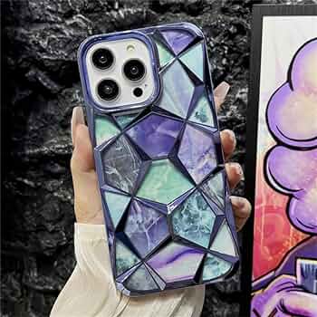 Luxury Colorful Plating Border Marble Pattern Silicone Soft Case