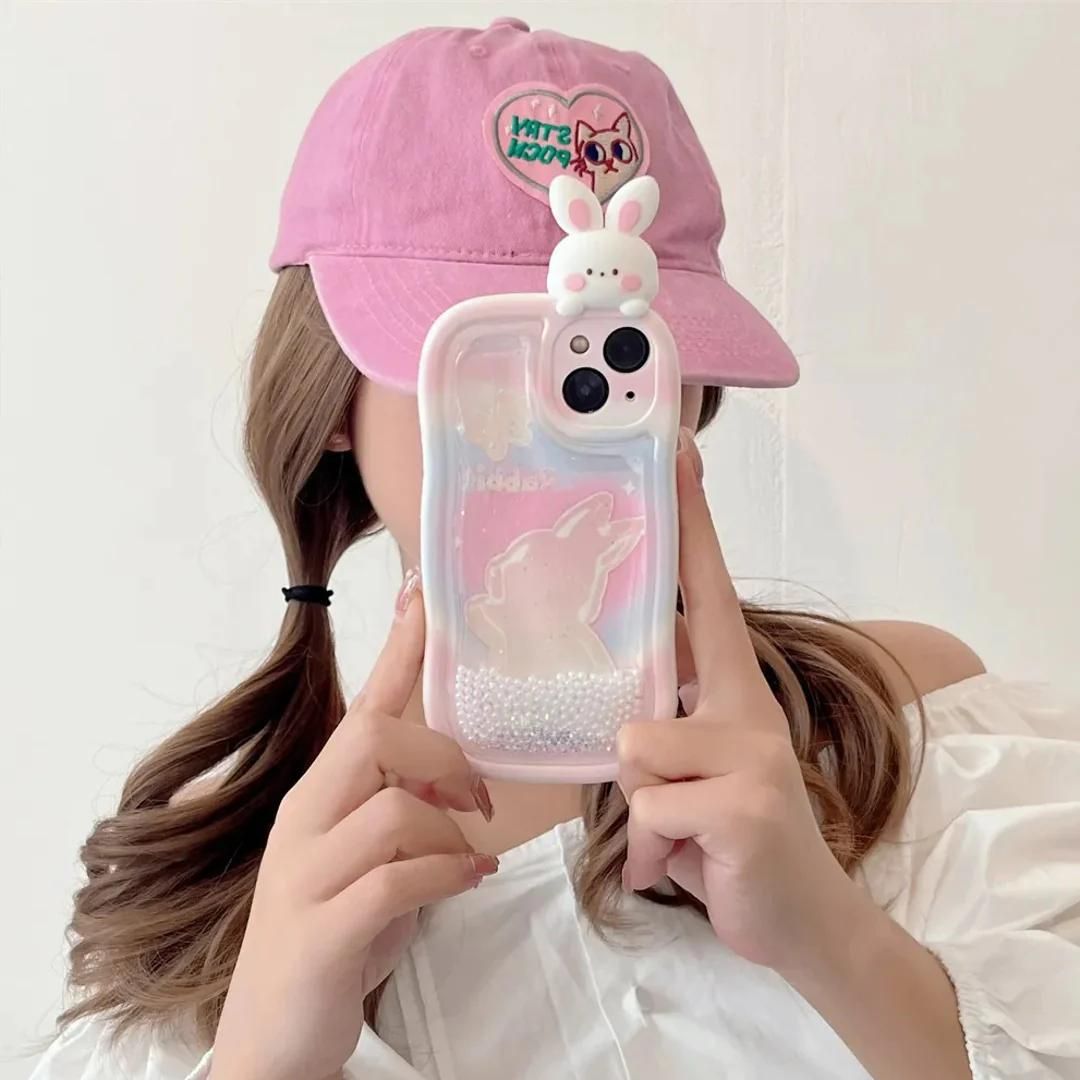 3D Cute Rabbit Glitter Case