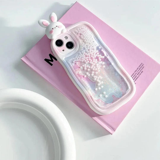 3D Cute Rabbit Glitter Case