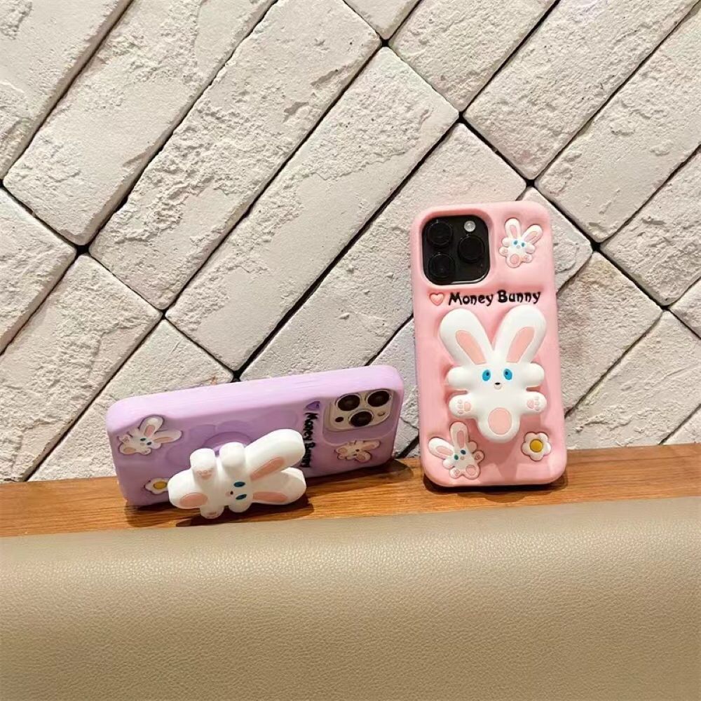 Money Bunny Pop Stand Soft Silicone Case