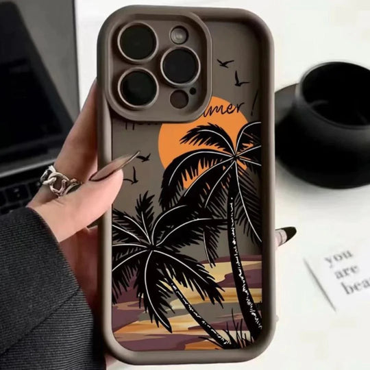 Sunset Paradise Coconut Tree Texture Case