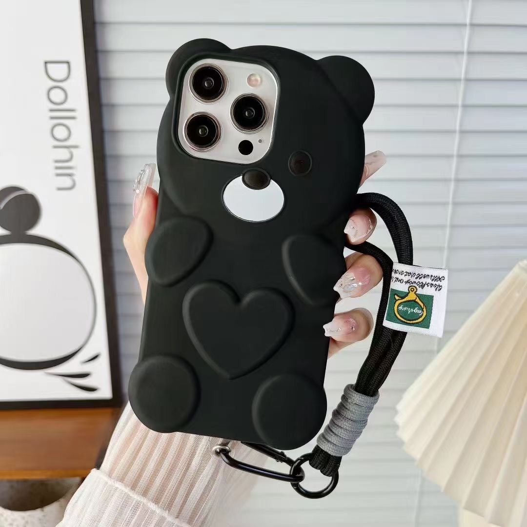 3D Cute Heart Bear Cartoon Phone Case