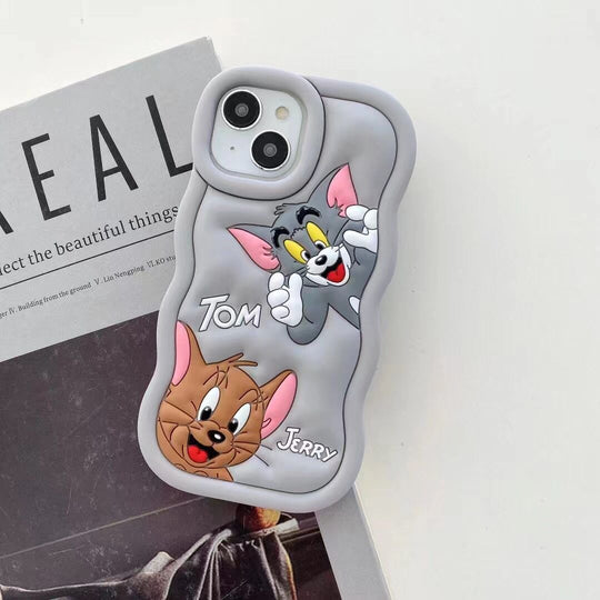 3D Cute Cartoon Phone Case Including free Privacy tempered