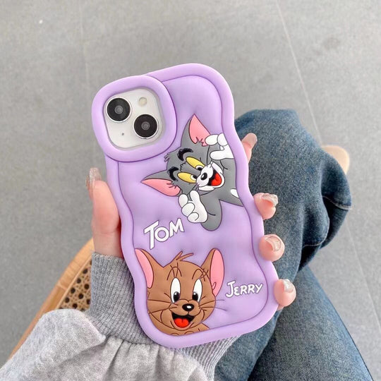 3D Cute Cartoon Phone Case Including free Privacy tempered