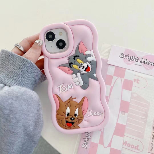 3D Cute Cartoon Phone Case Including free Privacy tempered