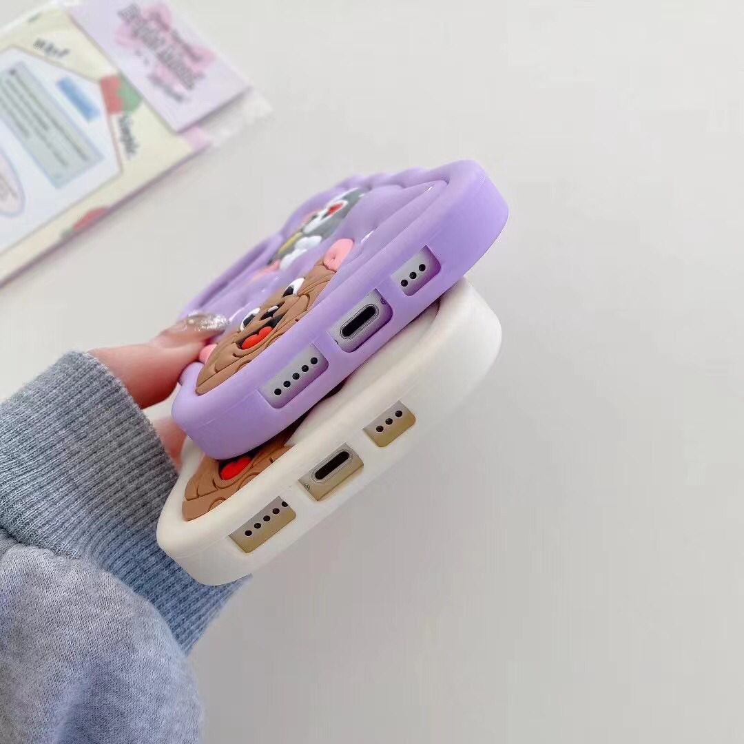 3D Cute Cartoon Phone Case Including free Privacy tempered