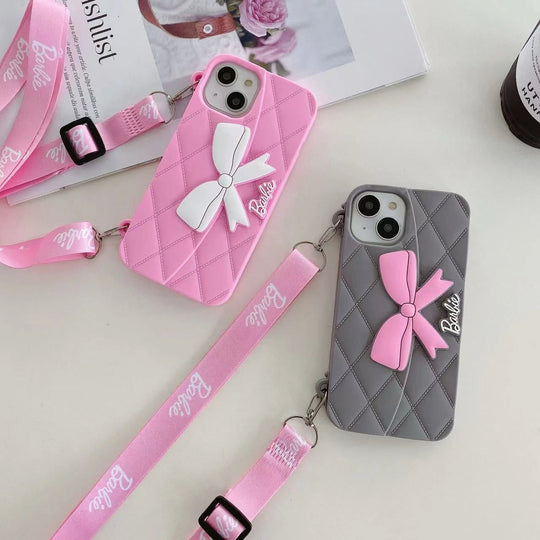 Cute 3D Bow Design Silicone Case With Belt