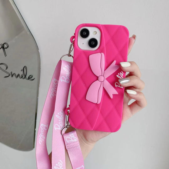 Cute 3D Bow Design Silicone Case With Belt