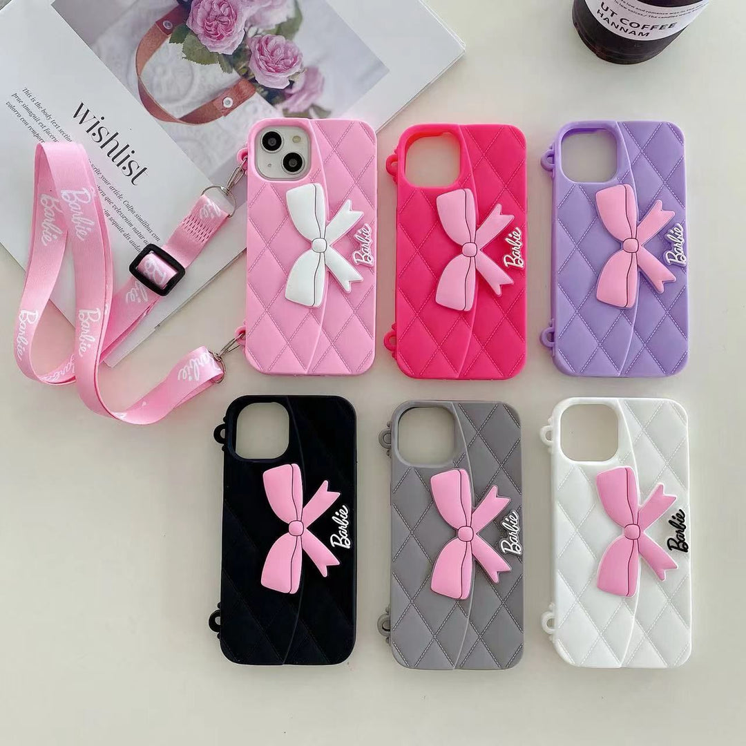 Cute 3D Bow Design Silicone Case With Belt