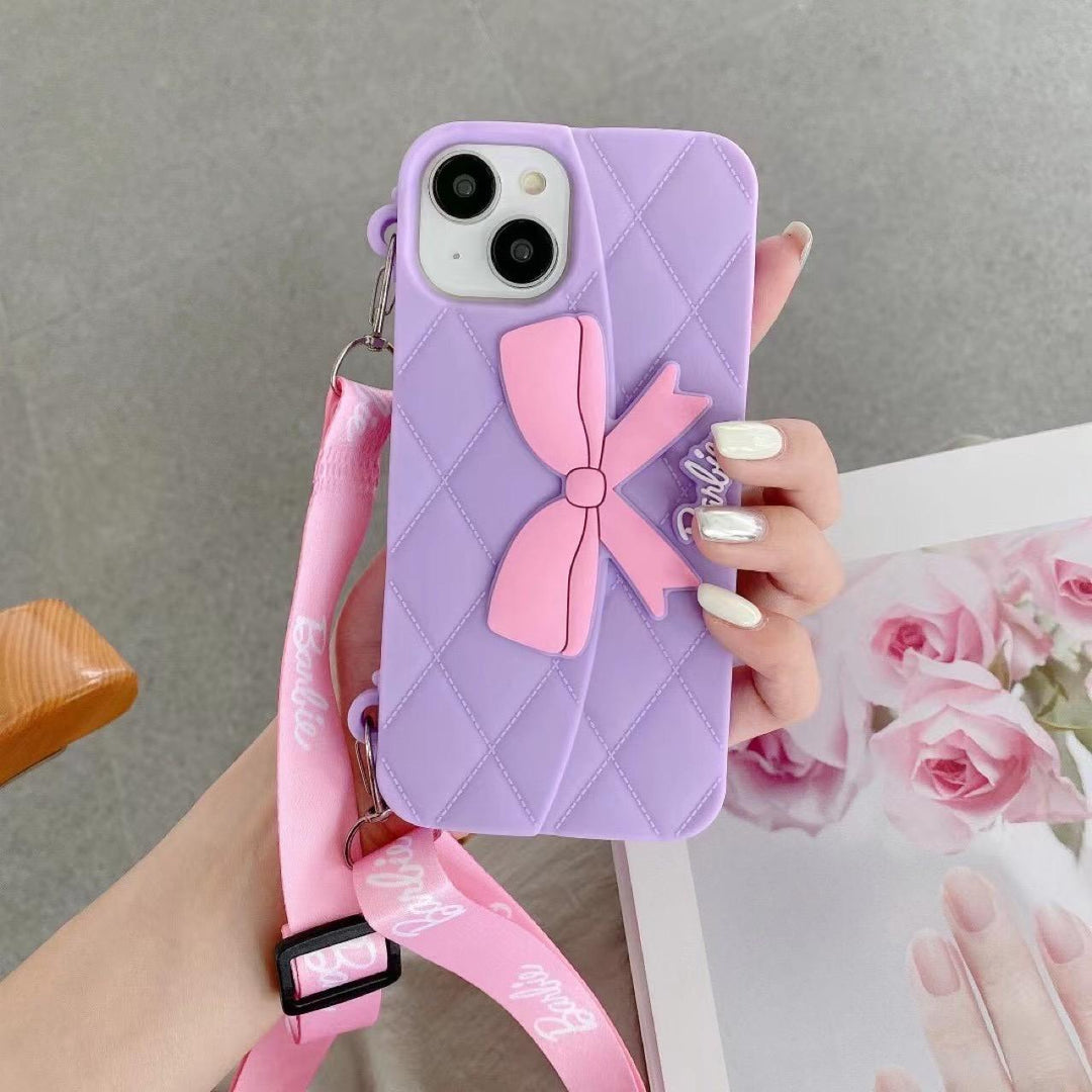 Cute 3D Bow Design Silicone Case With Belt