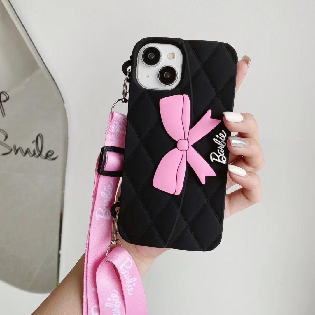 Cute 3D Bow Design Silicone Case With Belt