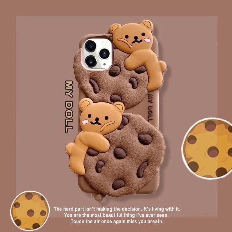 3D Cute Cartoon Chocolate Cookie bear doll