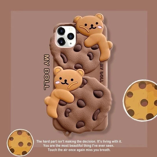 3D Cute Cartoon Chocolate Cookie bear doll