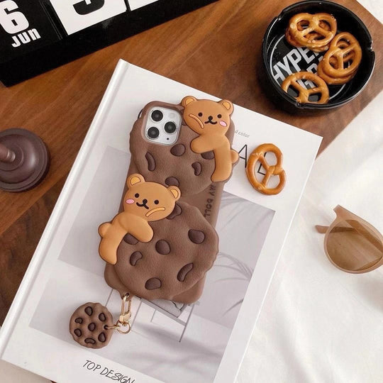 3D Cute Cartoon Chocolate Cookie bear doll