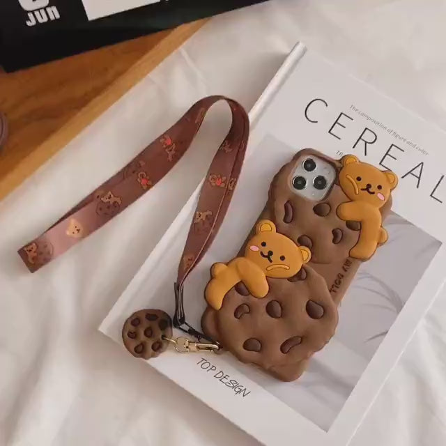 3D Cute Cartoon Chocolate Cookie bear doll