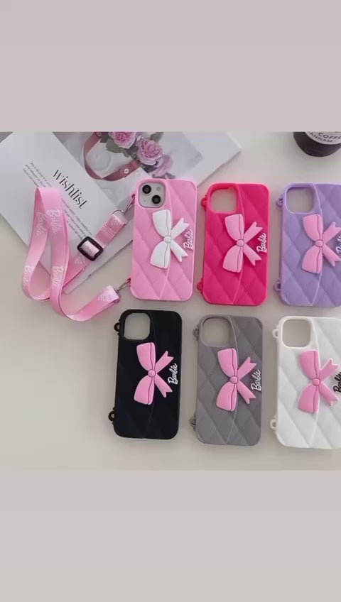 Cute 3D Bow Design Silicone Case With Belt